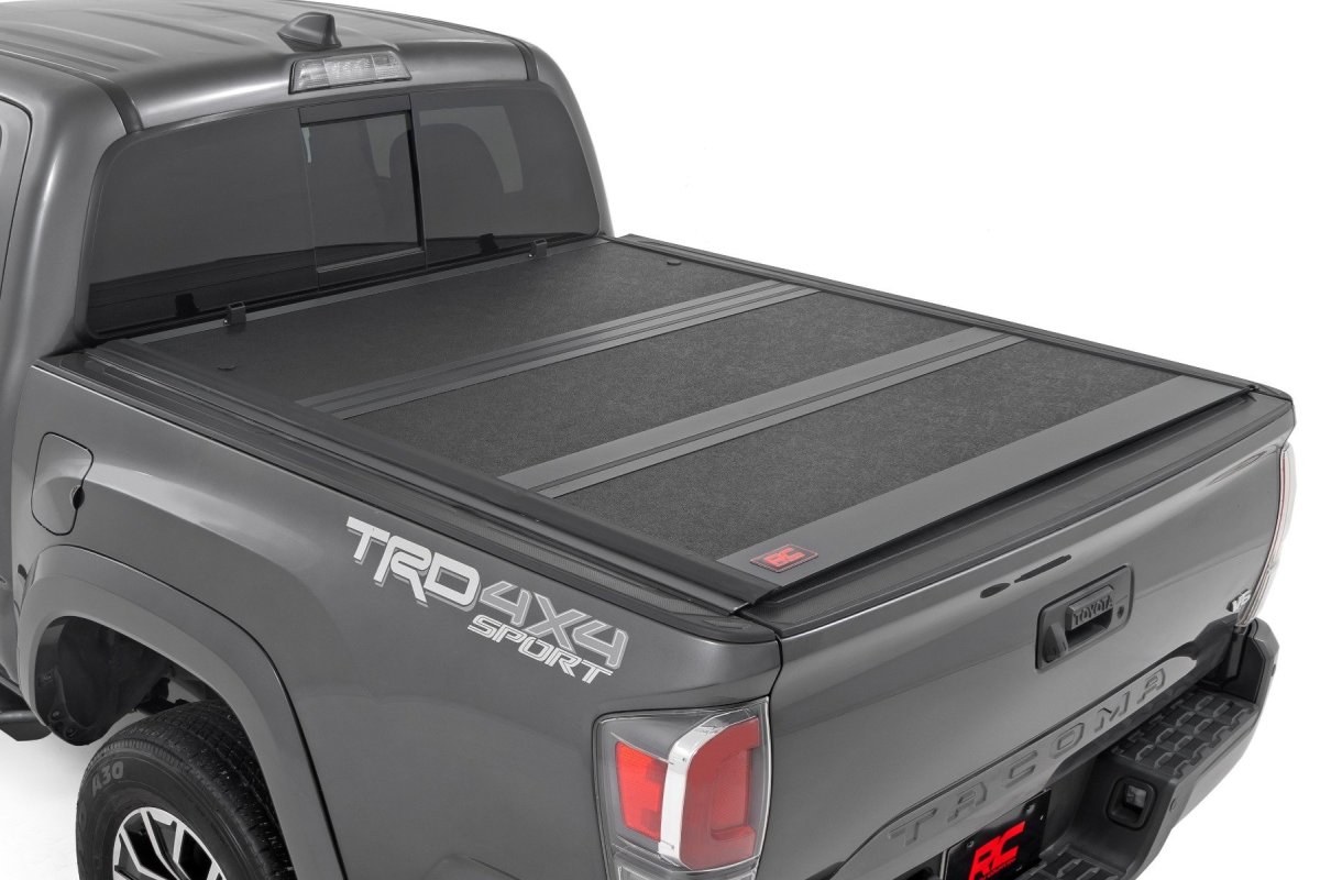 Toyota Tacoma Hard Low Profile Bed Cover - Rear - Rough Country - Tri-Fold - '16-'23